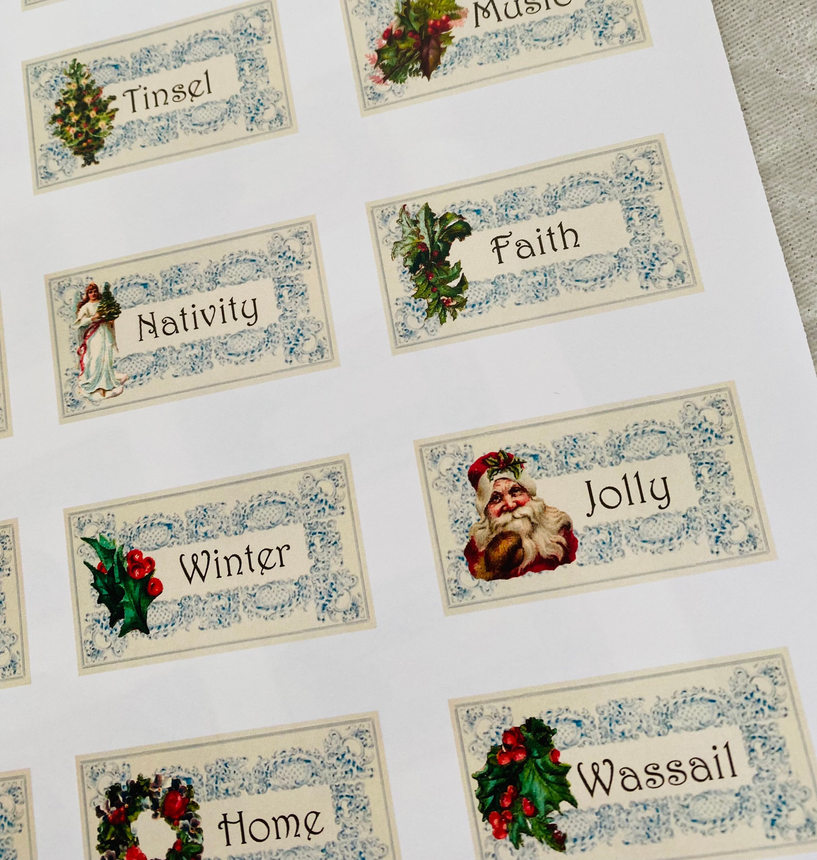Pretty Labelers Pretty Vintage Christmas Labels- Digital Download | Printable Tags ...