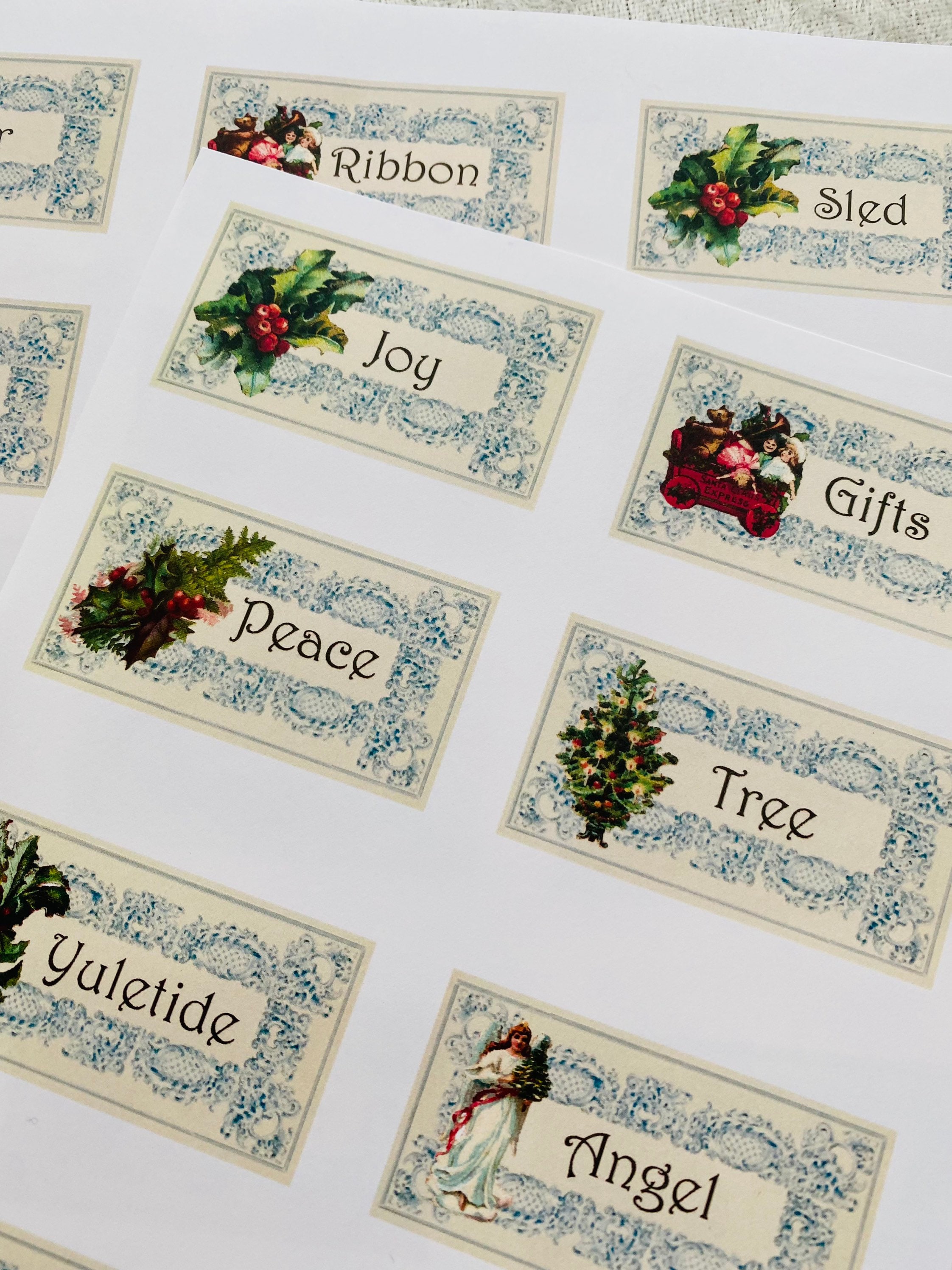 Pretty Labelers Pretty Vintage Christmas Labels- Digital Download | Printable Tags ...