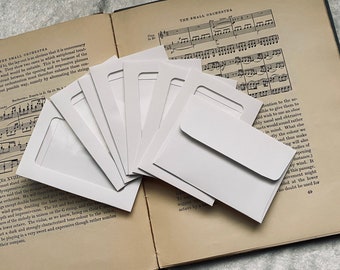 8 Mini White Windowed Envelopes