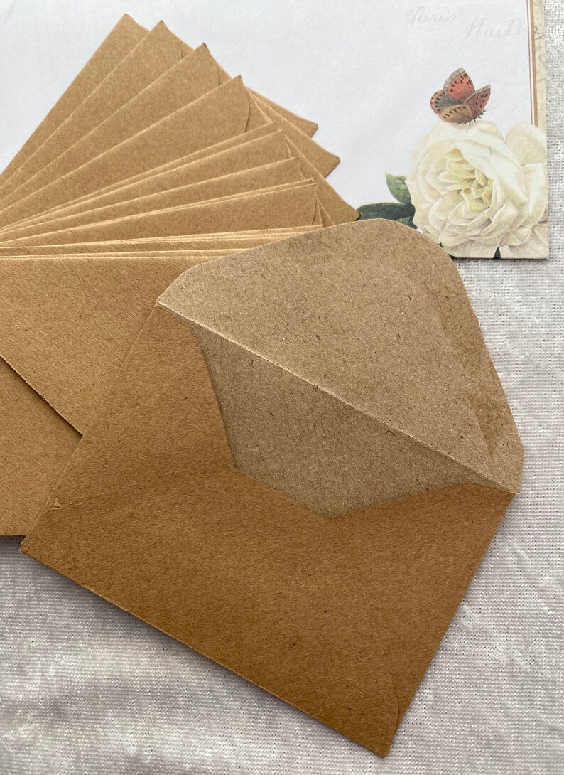 15 Small Kraft Envelopes Etsy