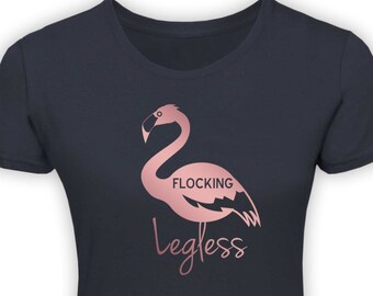 Personalised Party Flocking Legless Original Design Flamingo T Shirt UK SELLER