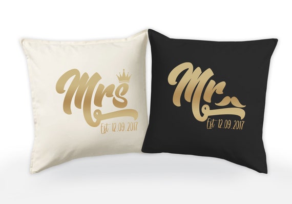 Mr and Mrs Personalised Alice in Wonderland Wedding Cushion Cover Gift Valentine