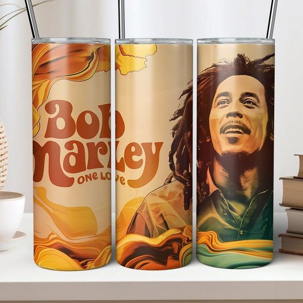 Marley Reggae Tumbler Wrap PNG Gift For Mom Gift For Dad Gift For Music Fans, Gift For Her Him, 20 oz Tumbler Wrap Sublimation Designs PNG