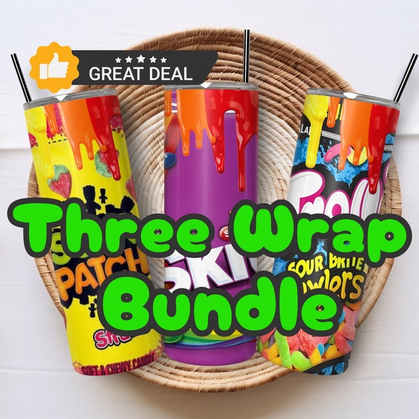 20oz Gummy Candy Art Inspired Tumbler Skinny Wraps Bundle Gift For Men And Women His Her PNG Sublimation Gifts for Guys And Girls 20 oz