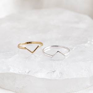 Wishbone Stackable  Ring|Gold Vermeil and Sterling Silver|Minimal Marilia  Ring