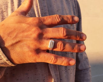 Breathe Signet Ring l Gold Vermeil and Sterling Silver