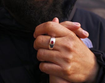 Alma Ruby bandring/sterlingzilver en goud vermeil