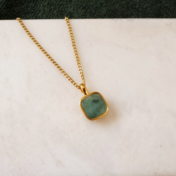 Ray Emerald Pendant|Gold Vermeil & Sterling Silver