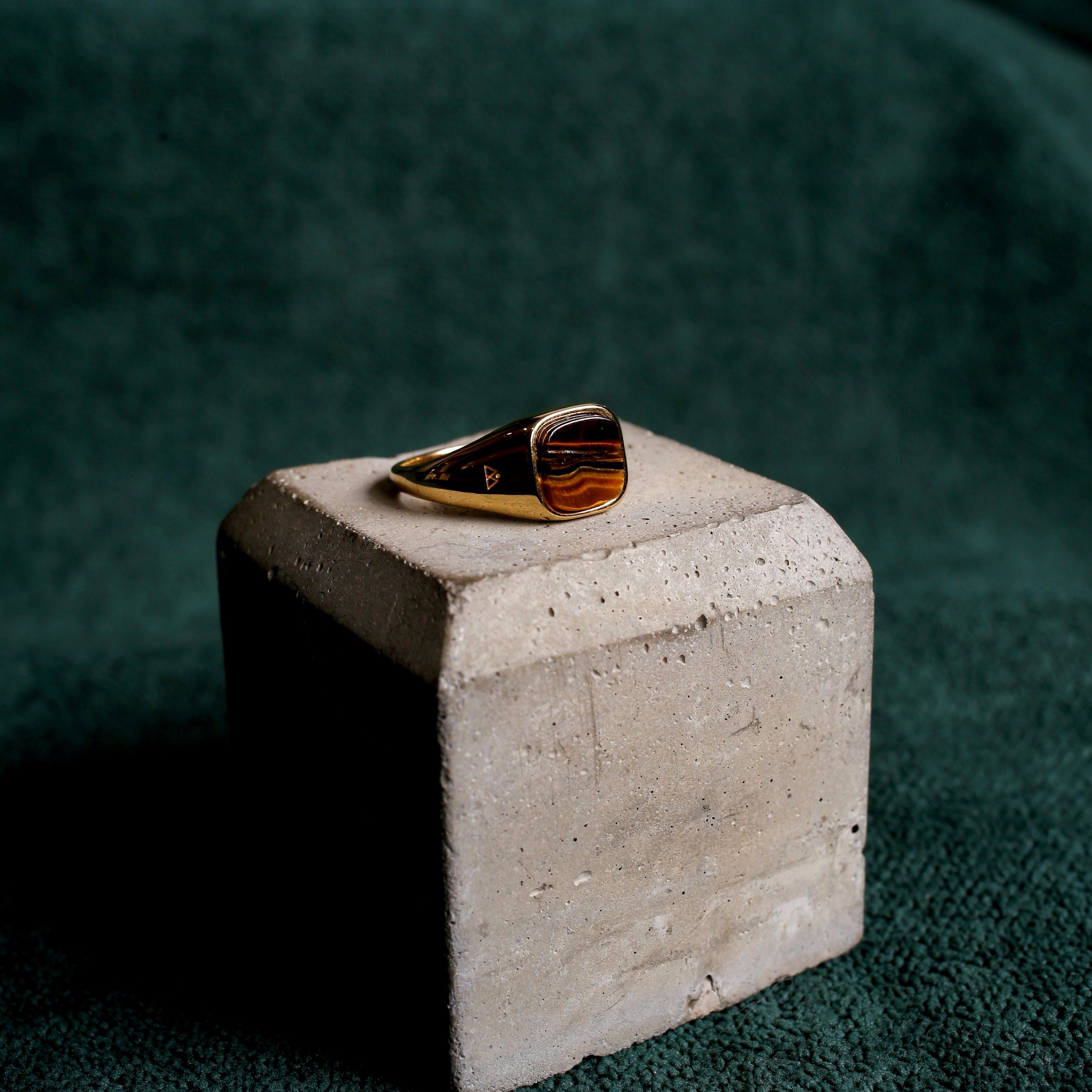 Tigers Eye Signet Ring Gold Vermeil and Sterling Silver - Etsy