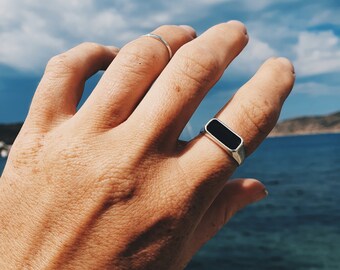 Obsidian Sapporo Ring | Gold Vermeil and Sterling Silver