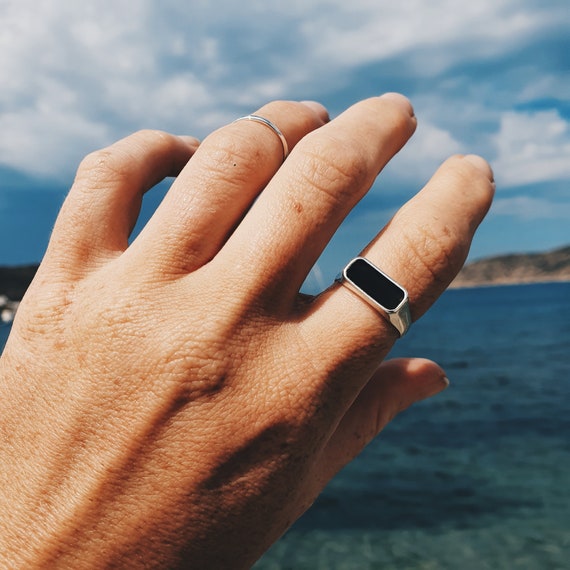 Onyx Sapporo Ring | Gold Vermeil and Sterling Silver - Etsy