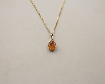 Round Imperial Topaz Necklace|Gold Vermeil & Sterling Silver