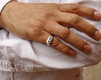 Star of the Sea Garnet Signet Ring | Gold Vermeil and Sterling Silver