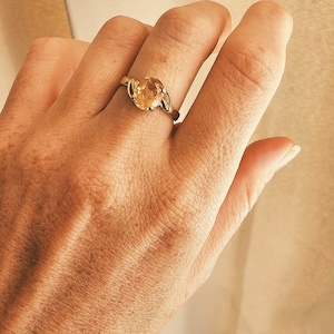 Natural Imperial Topaz Ring| Vintage Style Design|Sterling Silver & Gold Vermeil