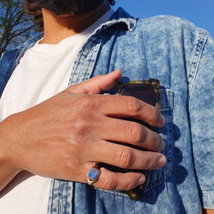 Lapis Lazuli Signet Ring& Gold Vermeil image 2