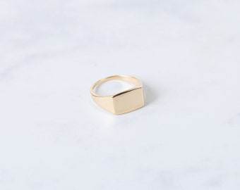 Signet Rectangular Ring | Gold Vermeil | Sterling Silver