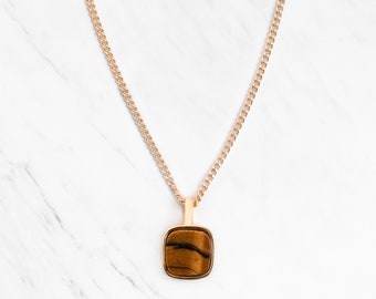 Ray Tiger's Eye Pendant|Gold Vermeil & Sterling Silver