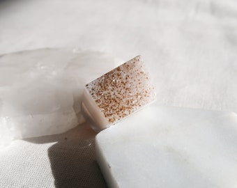 Unique Agate Druzy  Ring| Carved Gemstone | Natural Crystal Ring