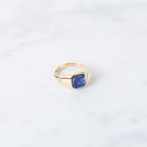 Lapis Lazuli Signet Ring& Gold Vermeil image 3