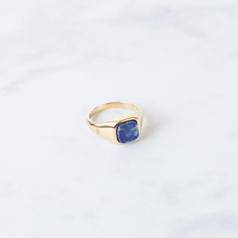 Lapis Lazuli Signet Ring& Gold Vermeil image 3