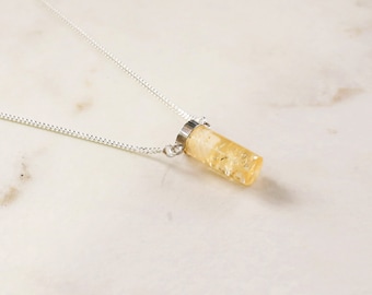 Citrine Essential Oil  Infusion Pendant Necklace|Gold Vermeil & Sterling Silver