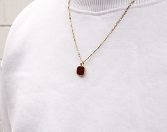 Ray Ruby Necklace|Gold Vermeil & Sterling Silver