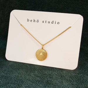 Sunrise Pendant Necklace  | Solid Sterling Silver & Gold Vermeil