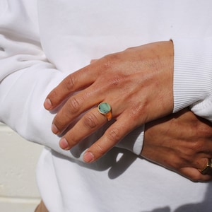 Wabi Emerald Signet Ring |Gold Vermeil and  Sterling Silver