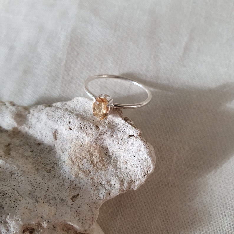 Imperial Topaz I Gold Vermeil&Sterling SilverMinimal Ring image 3