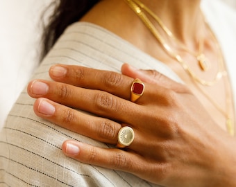 Sunshine Signet Ring | Sterling Silver | Gold Vermeil