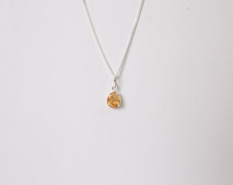 Imperial Topaz Tear Drop Necklace|Natural Gemstone|Sterling Silver & Gold Vermeil