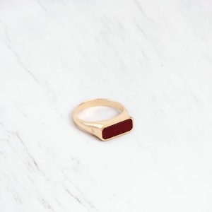 Red Agate Sapporo Ring | Gold Vermeil and Sterling Silver