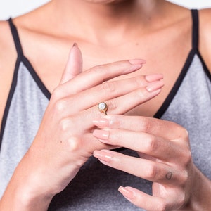 Rose quartz Maria Minimal Ring l Gold Vermeil image 3