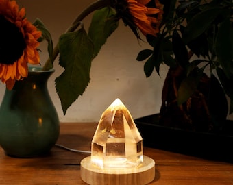 Clear Quartz with Phantom Inclusions Lamp