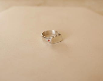 Fire Opal Signet Ring |Nova Void | Gold Vermeil and Sterling Silver