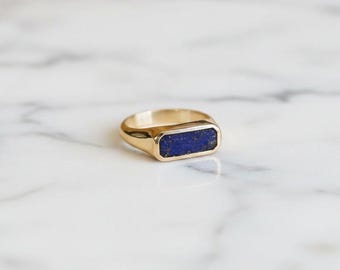 Anillo de lapislázuli sapporo / Oro vermeil y plata de ley