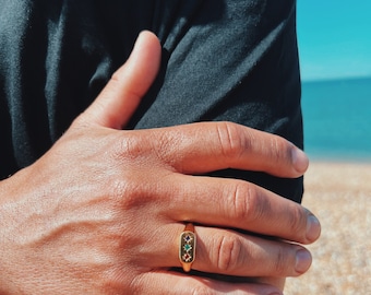 Trinity Brilliance Signet Ring | Gold Vermeil and Sterling Silver