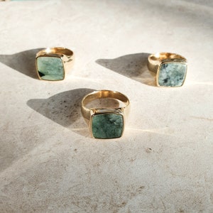 Emerald Ray Signet Ring Gold Vermeil and Sterling Silver image 4