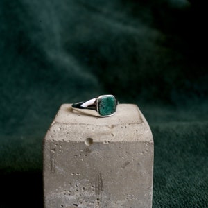 Emerald Signet Ring l Sterling Silver and Gold Vermeil image 5