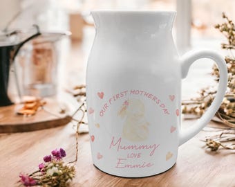 Personalised Mother's Day gift, Best Mum vase, Mothers Day jug, Nanny, Nana, Grandma gift, Thank you Mom, Mummy Present, Custom Gift