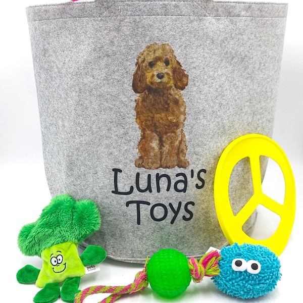 Personalised Toy Basket Trug Storage for Dogs, Dog Toy Box, Dog Toy Tub, Personalised Dog Accessories, Doggie Gift Ideas, Pet Toy Storage