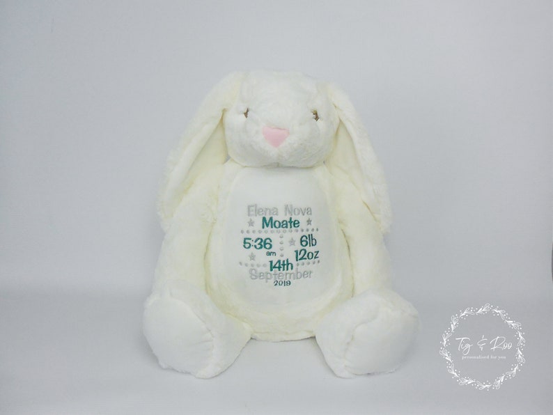 Personalised Teddy Bear Rabbit Teddy Newborn Christening Baby | Etsy