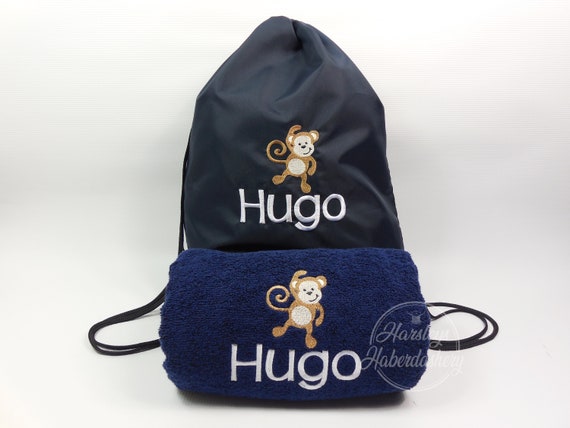personalised swimming towel and bag