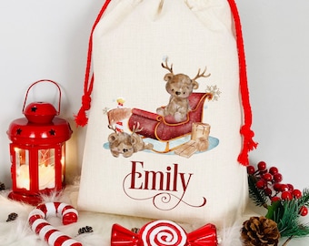 Personalised Christmas sack, Christmas Eve Sack, Custom Stocking, Xmas Day Bag