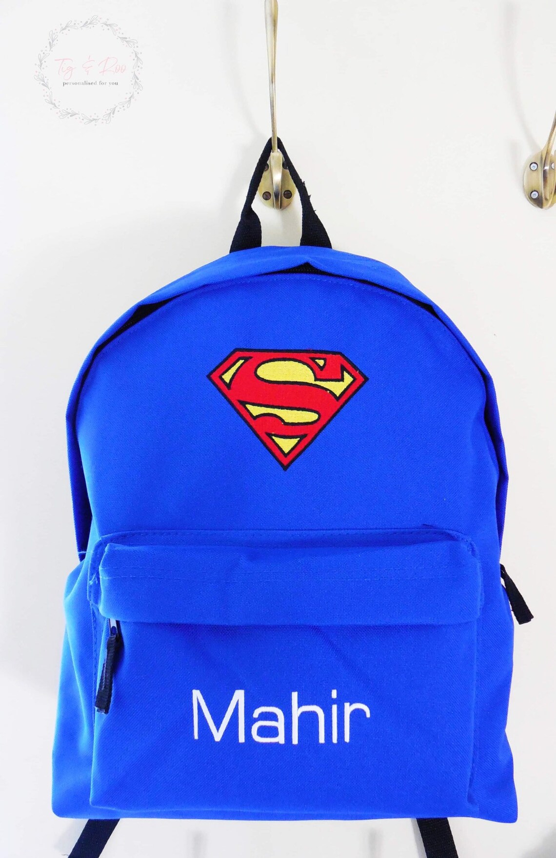 Babyhug Super Hero Backpack Blue - 16 Inch main image 1