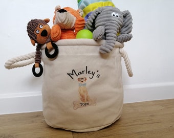 Personalised Dog Toy Basket, Dog Toy Storage, Dog Toy Box