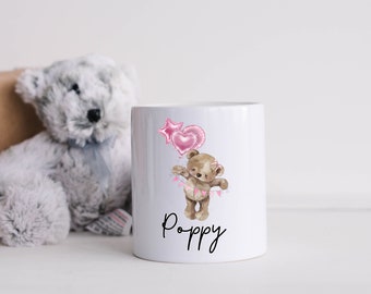 Personalised Bear Money Box - Customisable Baby Savings Jar - Teddy Themed Piggy Bank - New Baby Gift - Bear Nursery Decor Unique Gift