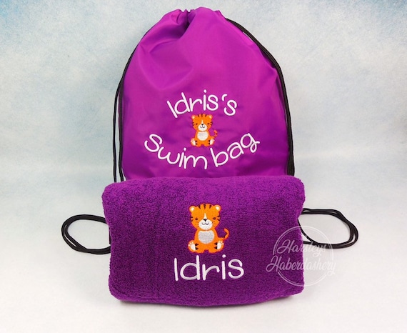 Personalised Childrens Pink Mermaid with Dolphin Gym// PE// Dance Bag 100/% cotton