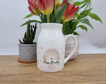Personalised teacher gift, Teacher vase, Teacher jug, Teacher gift, Thank you teacher