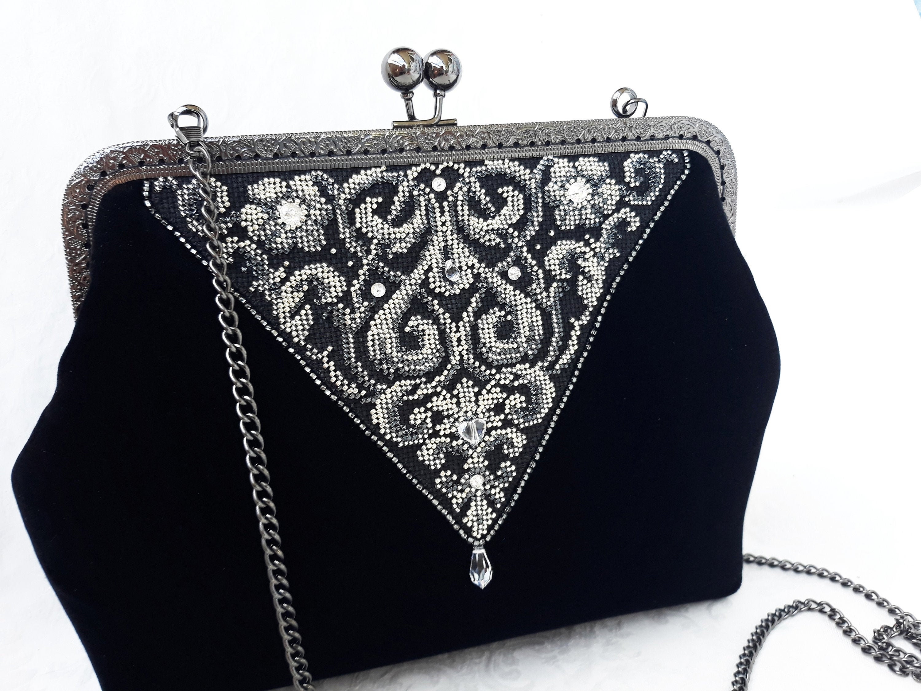 black beaded evening bag